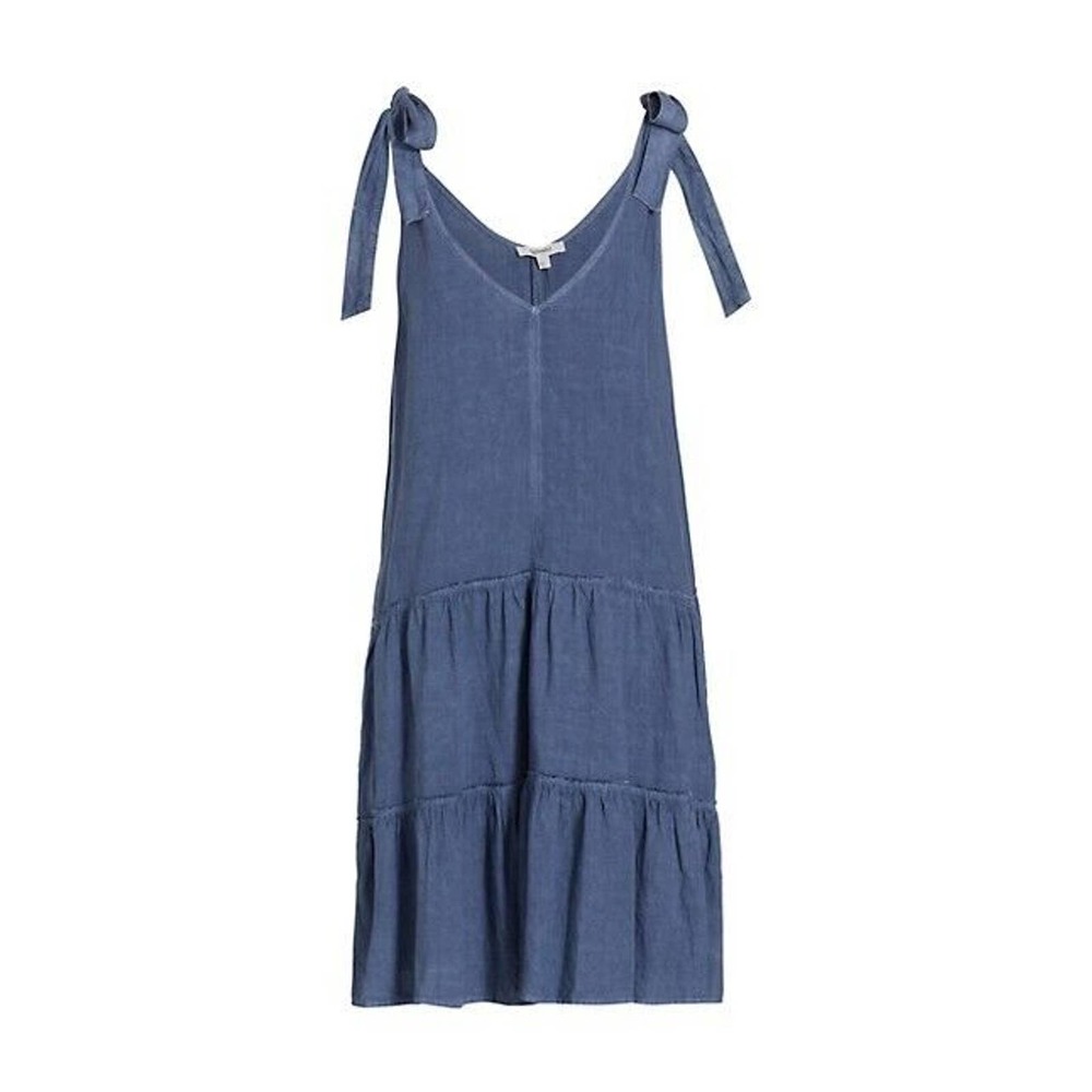 NEW Splendid Carolina Tie Dress  Mini Tiered Tunic BLUE SIZE S/100%AUTHENTIC